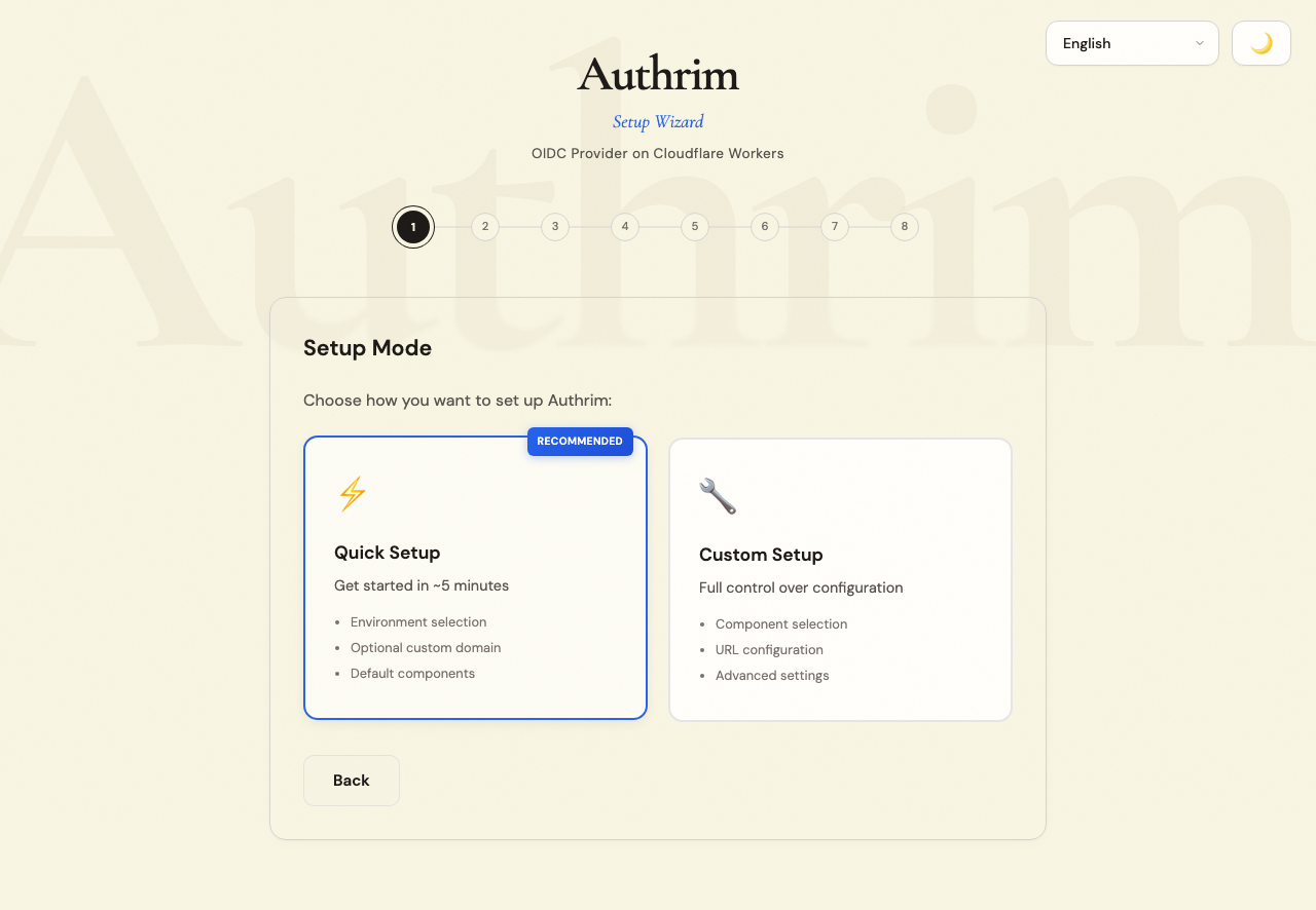 Setup Mode Selection